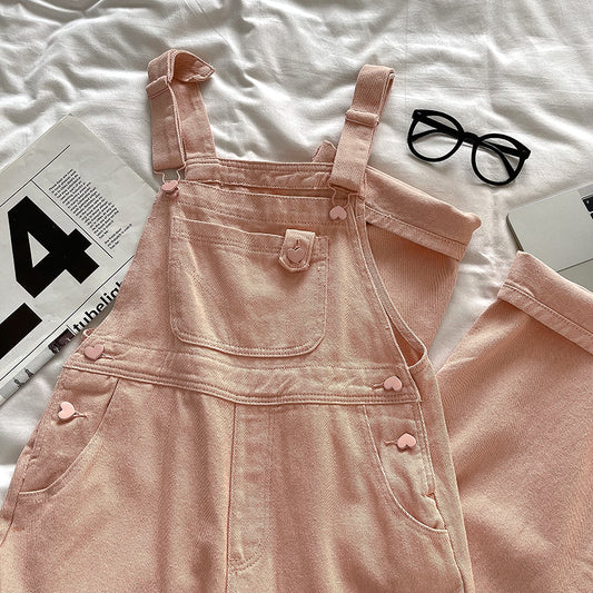 Sweet Heart Overalls (Pink)