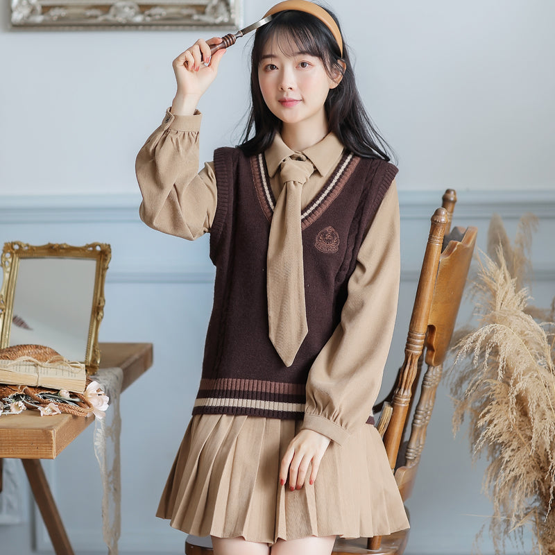 Prep School Vest & Dress Set (3 Colors)