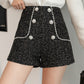 Pearl Trim Tweed Shorts (2 Colors)