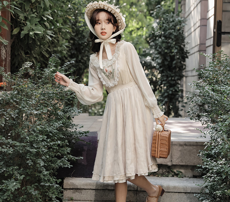 Garden Fairy Petticoat Dress (Cream)