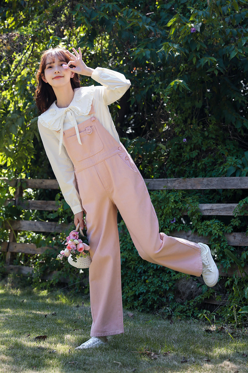 Sweet Heart Overalls (Pink)