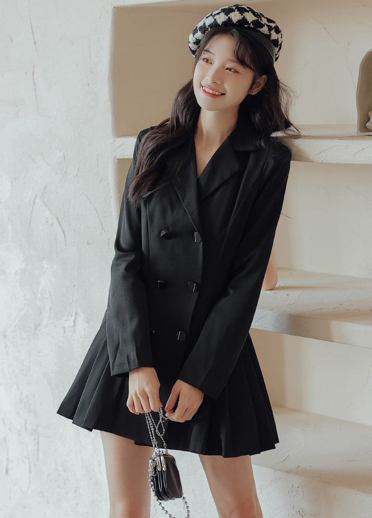 Chic Days Mini Blazer Dress (Black)
