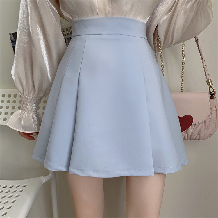 Half Pleated Mini Skirt (4 Colors)