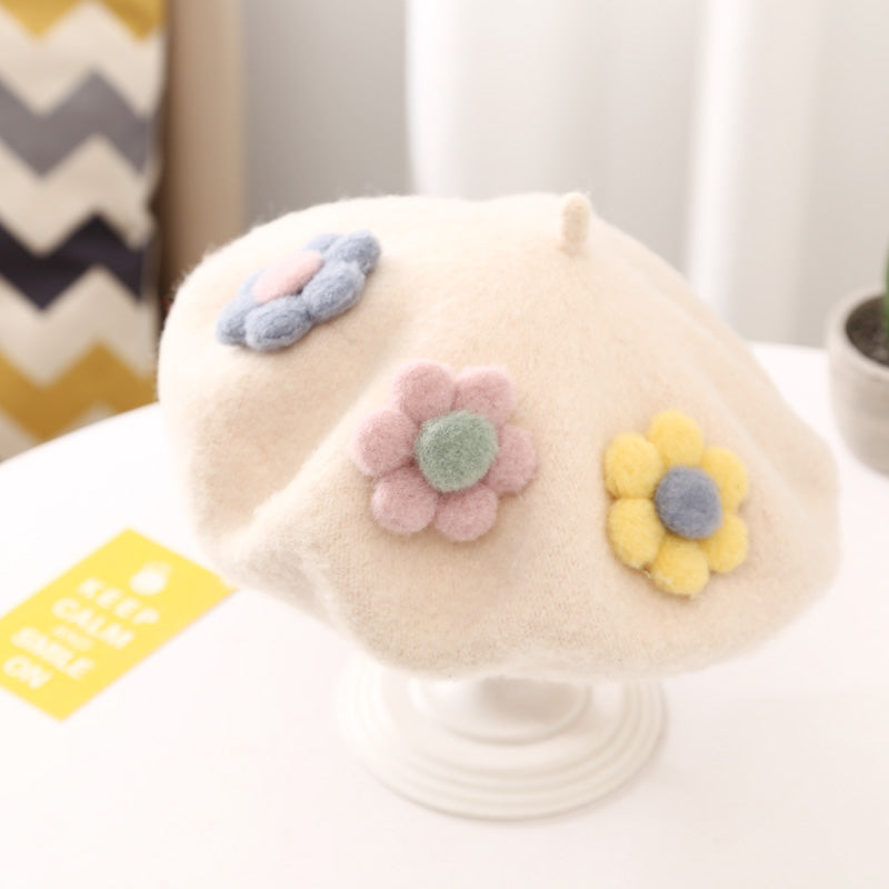 Daisy Pom Pom Beret (10 Colors)