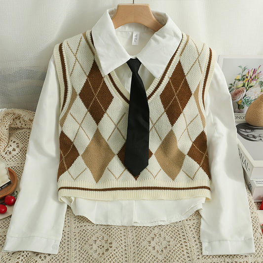 Spiced Argyle Plaid Vest (4 Colors)