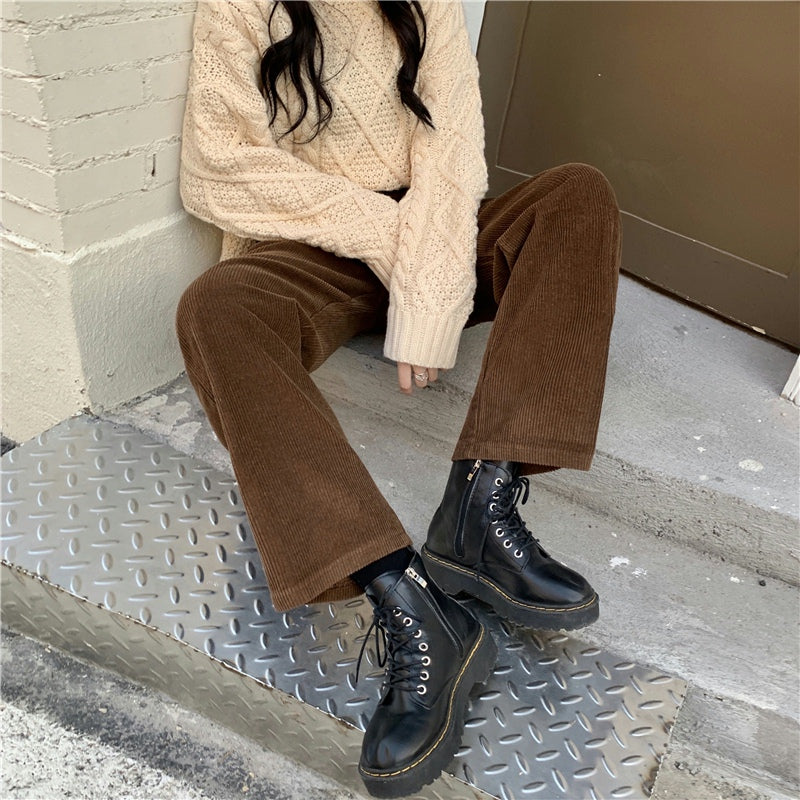 Pleated Corduroy Pants (4 Colors)