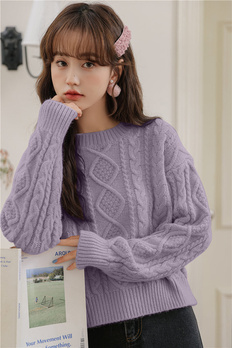 Basic Cable Knit Sweater (6 Colors)