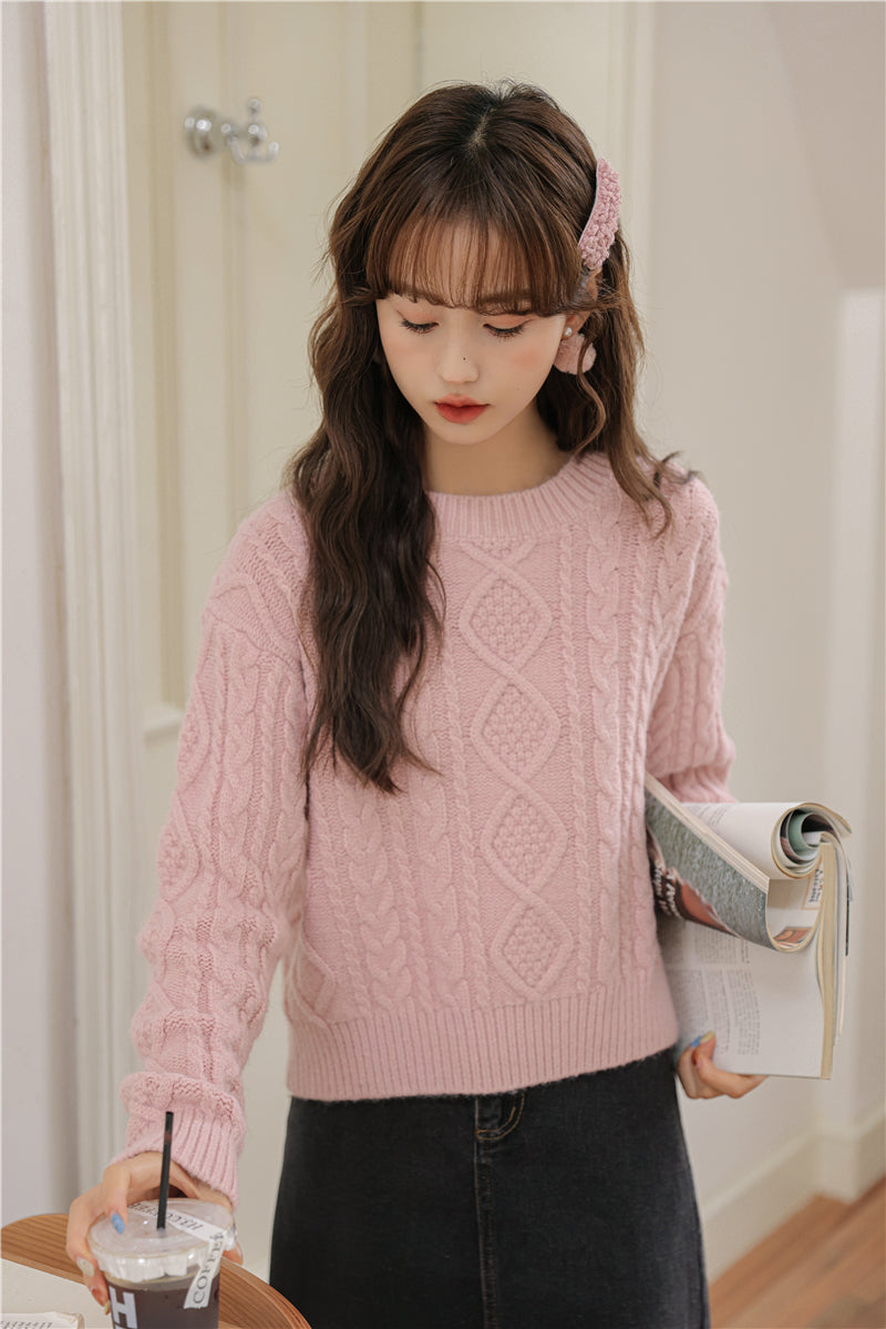 Basic Cable Knit Sweater (6 Colors)