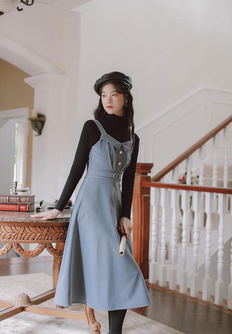 Corduroy Pearl Cami Midi Dress (2 Colors)