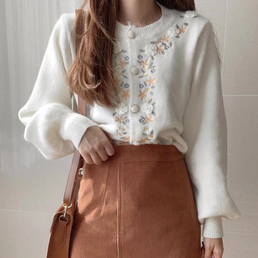 Floral Embroidered Cardigan (2 Colors)
