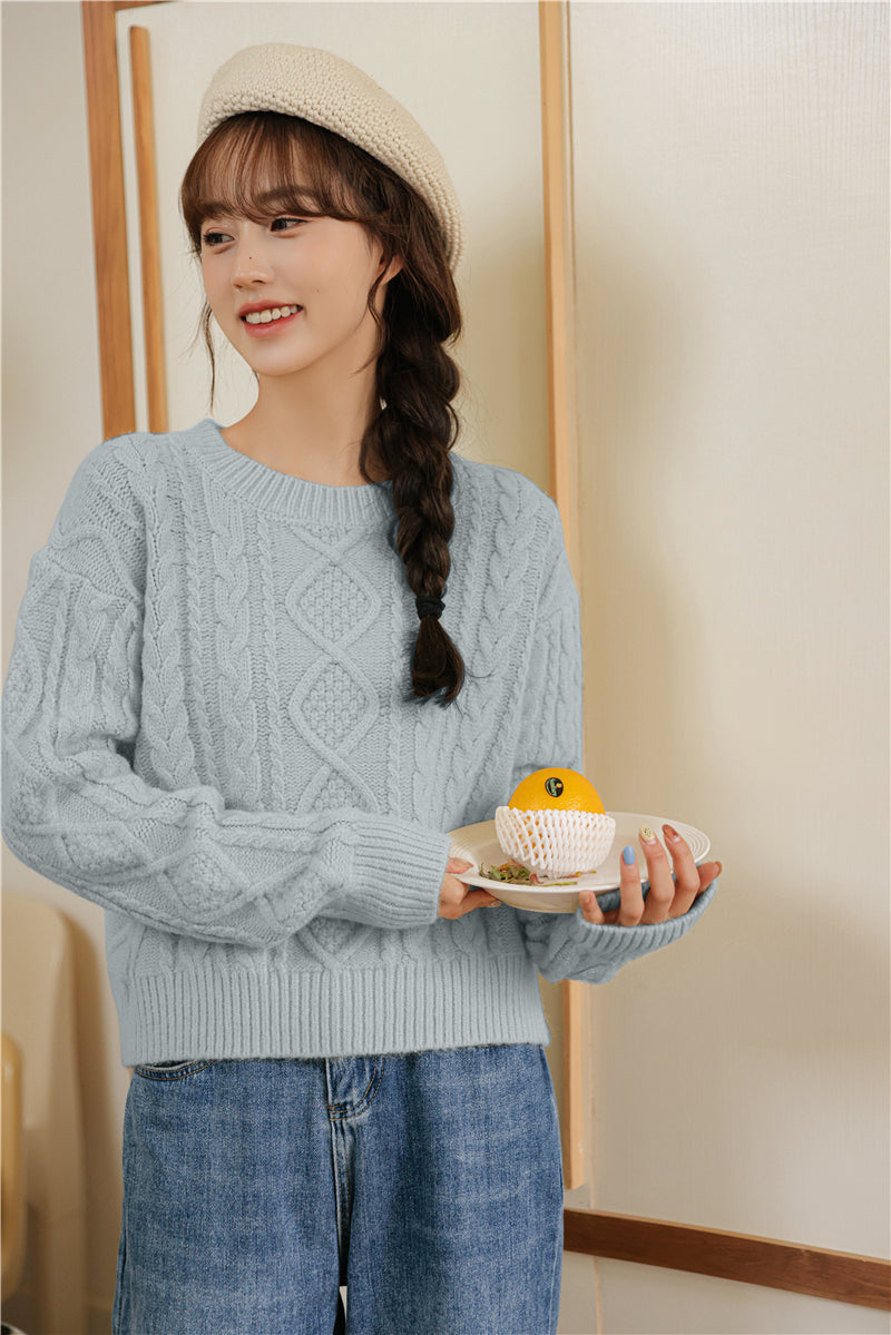 Basic Cable Knit Sweater (6 Colors)