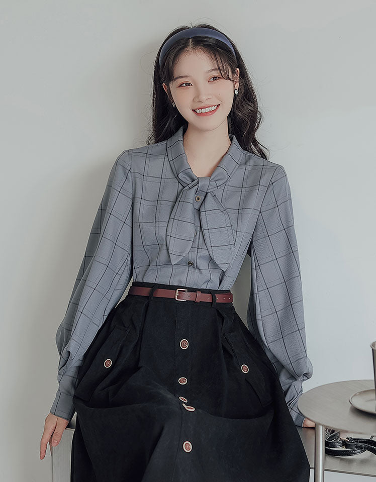 Button Suede Midi Skirt (2 Colors)