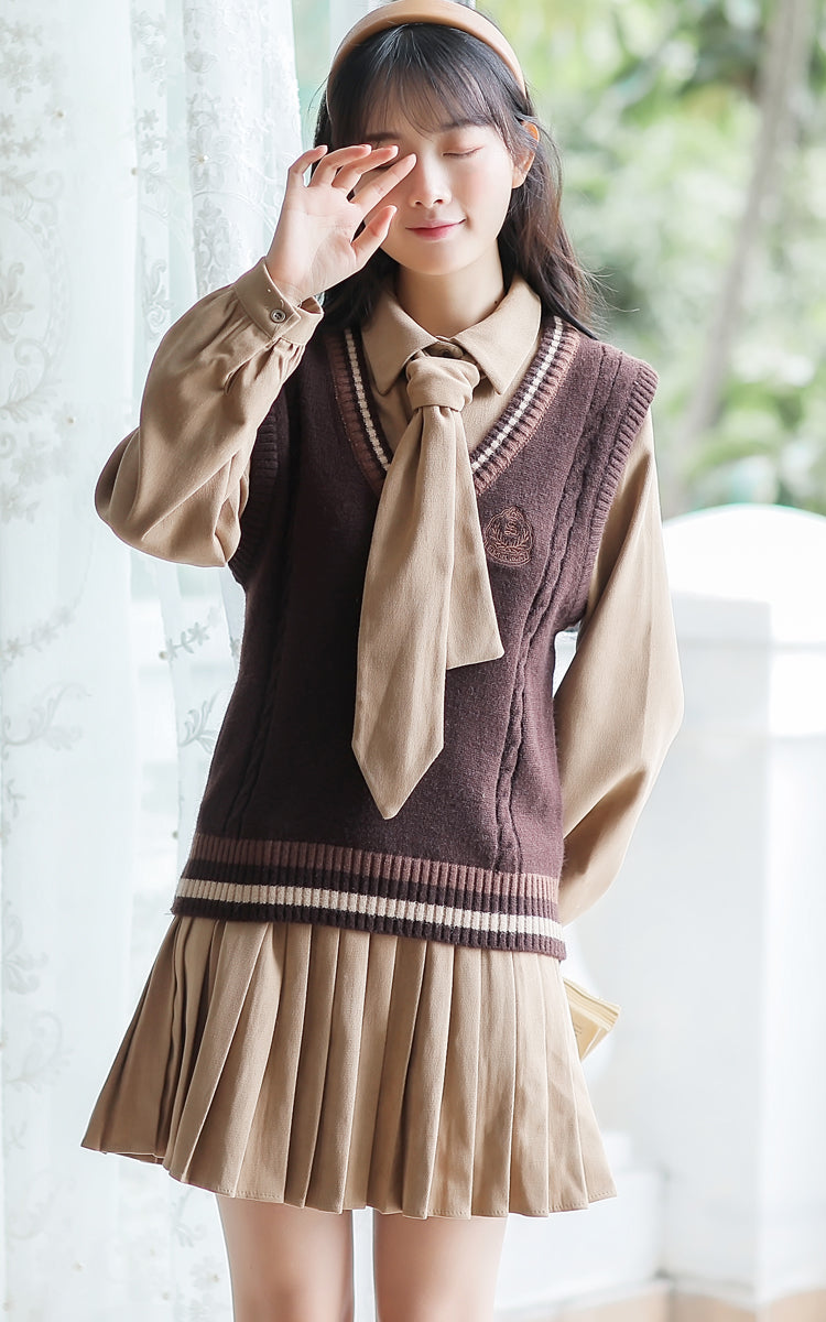 Prep School Vest & Dress Set (3 Colors)