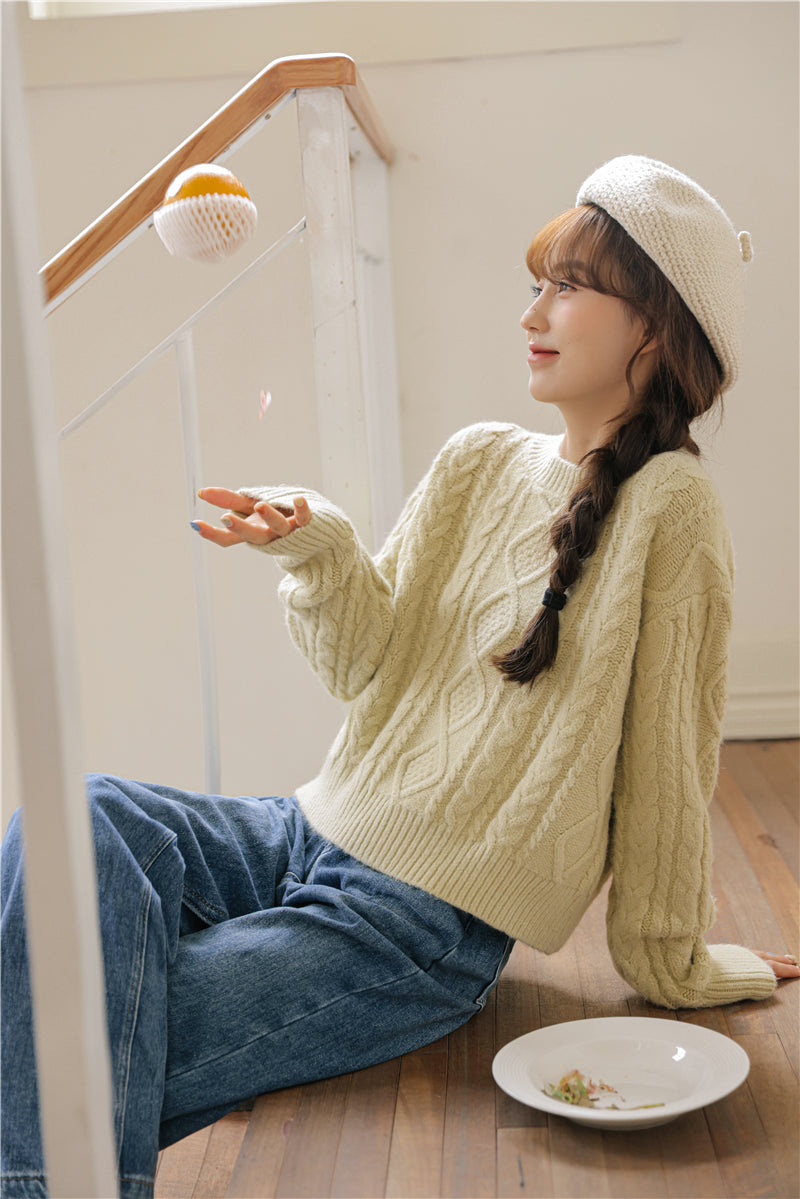 Basic Cable Knit Sweater (6 Colors)
