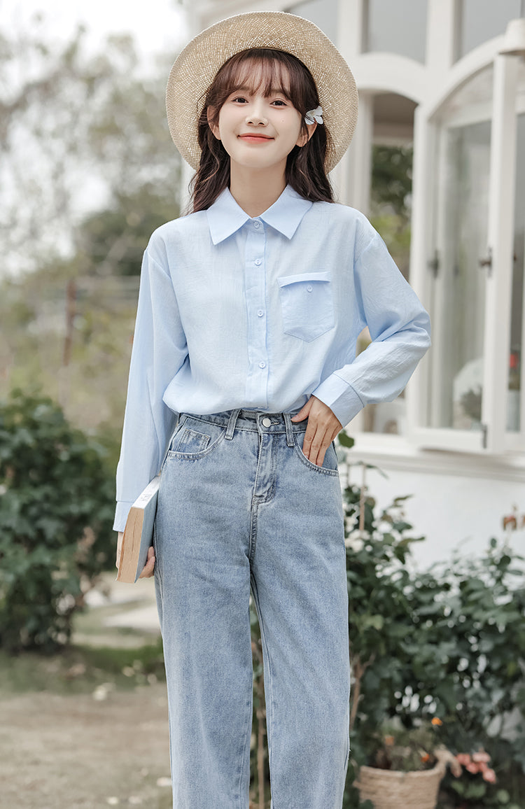 Flower Hem Embroidered Jeans (Acid Wash)