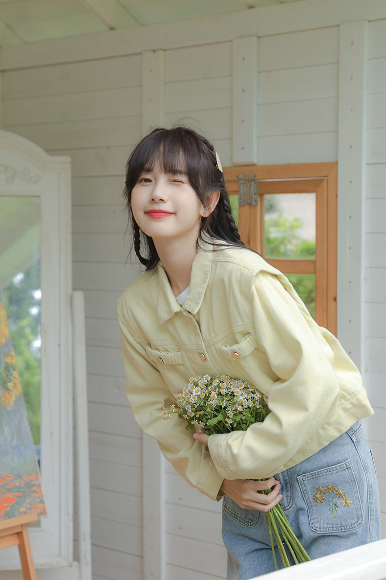 Sunny Days Denim Jacket (Yellow)