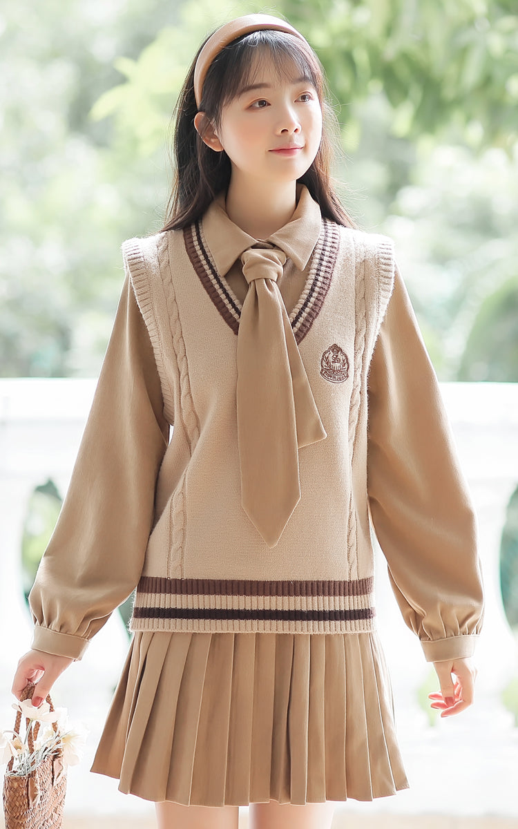 Prep School Vest & Dress Set (3 Colors)