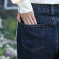 Rose Button Embroidered Jeans (Dark Denim)