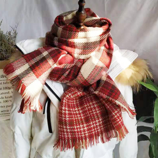 Double Checkered Plaid Scarf (3 Colors)