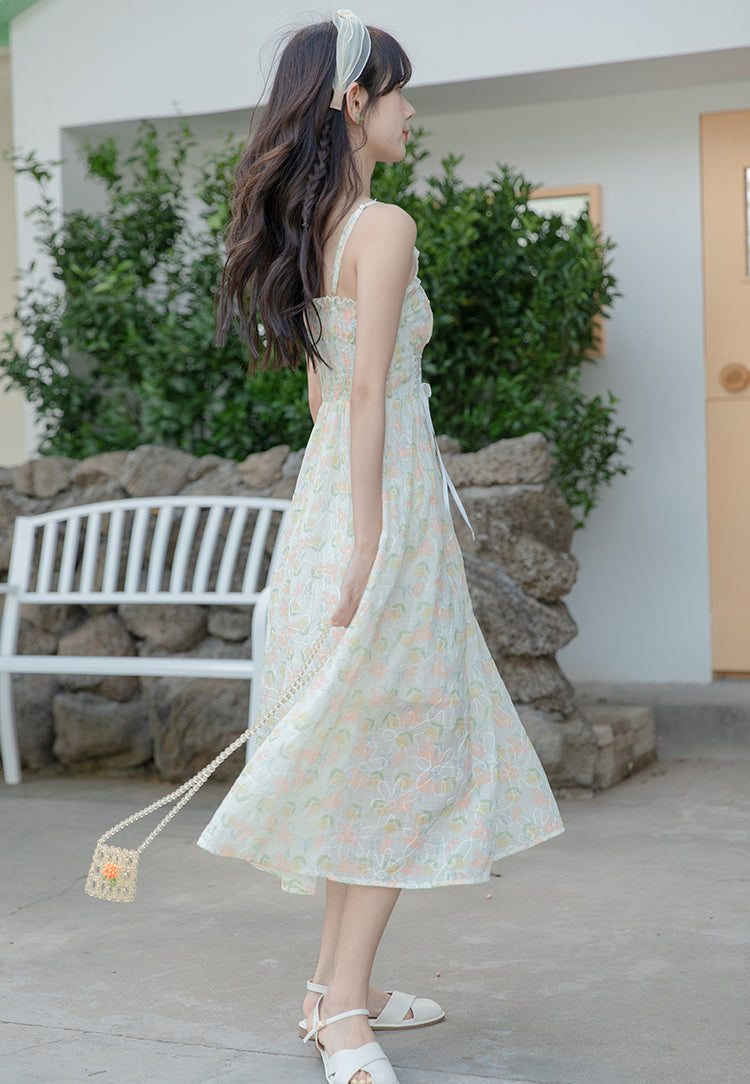 Watercolor Garden Cami Dress (White)