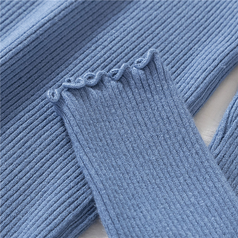 Basic Frilly Mock Neck Sweater (9 Colors)