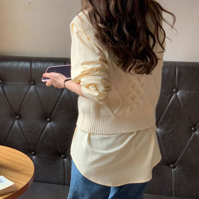 Candy Cable Knit Vest (4 Colors)
