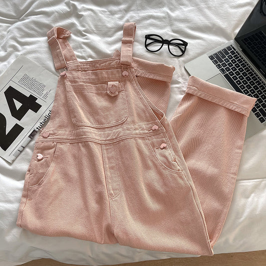 Sweet Heart Overalls (Pink)