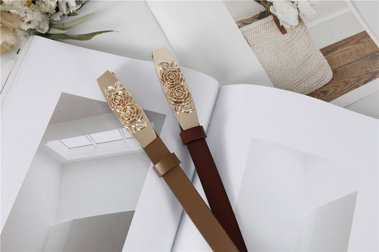 Rose Buckle Belt (5 Colors)