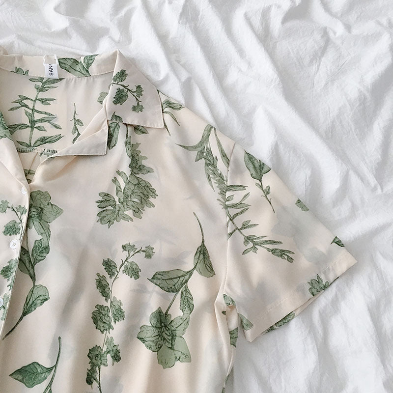 Botanical Plant Button Up Shirt (2 Colors)