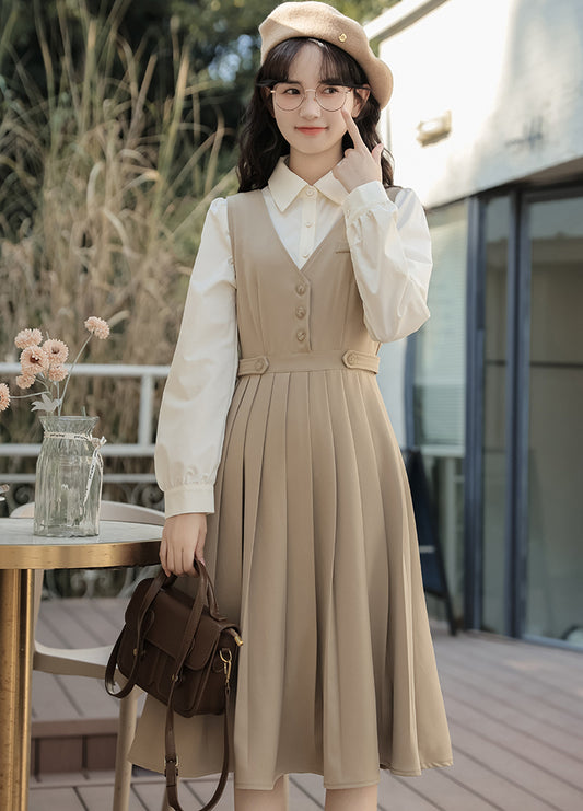Journalist Midi Pinafore Set (2 Colors)