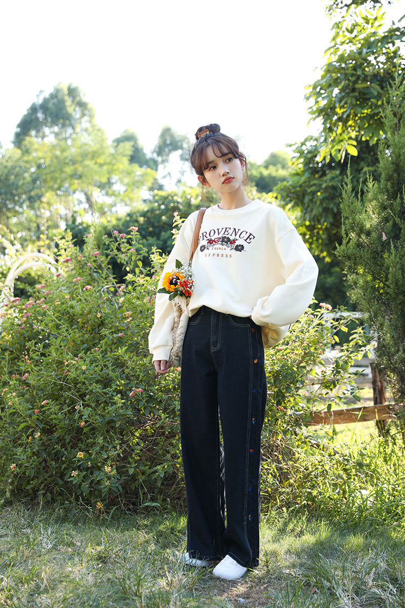 Provence Floral Sweatshirt (Cream)