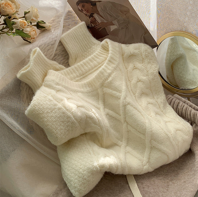 Macaron Cable Knit Sweater (6 Colors)