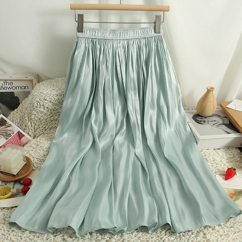 Satin Shine Midi Skirt (7 Colors)