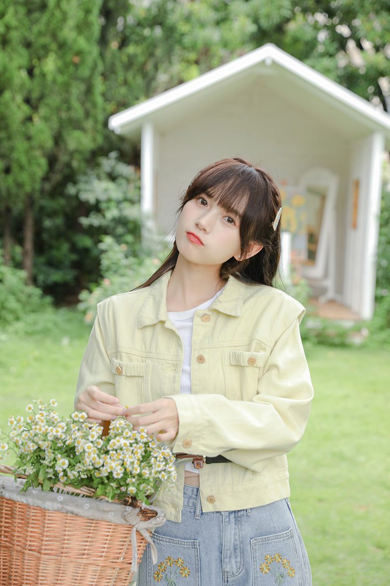 Sunny Days Denim Jacket (Yellow)