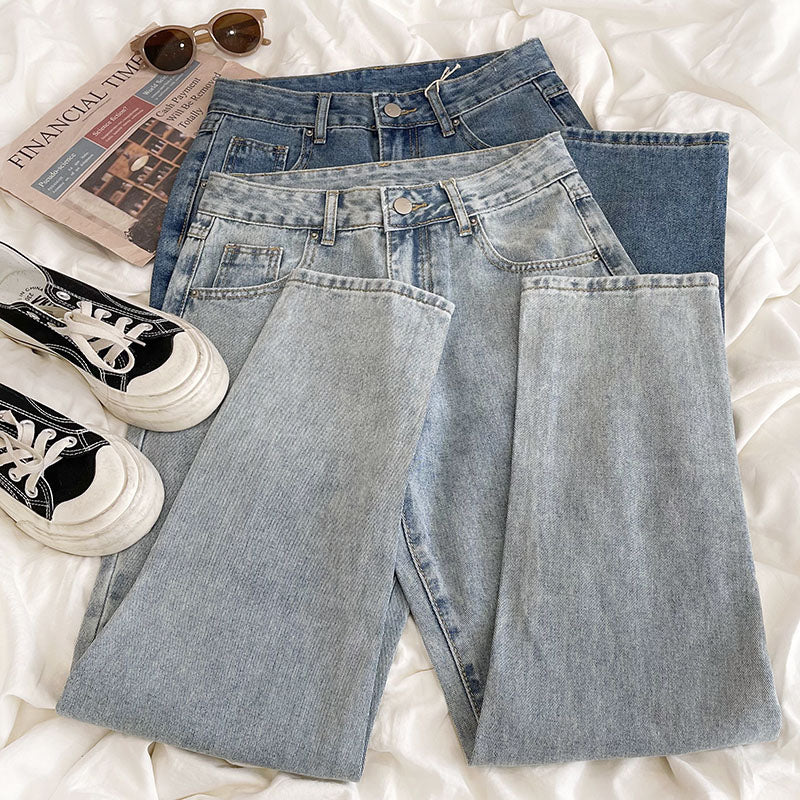 Mushroom Embroidered Mom Jeans (2 Colors)