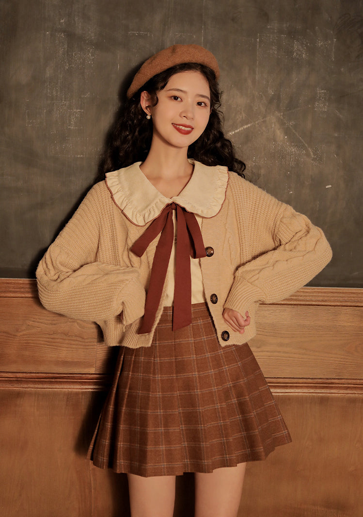 Cropped Cable Knit Cardigan (6 Colors)