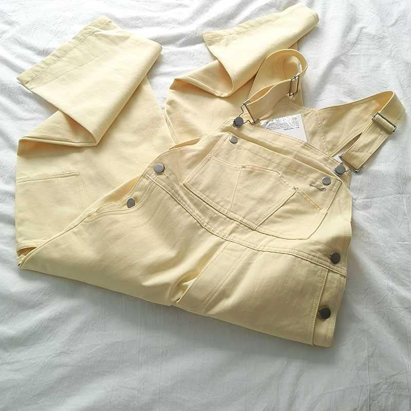 Spring Denim Overalls (Pastel Yellow)