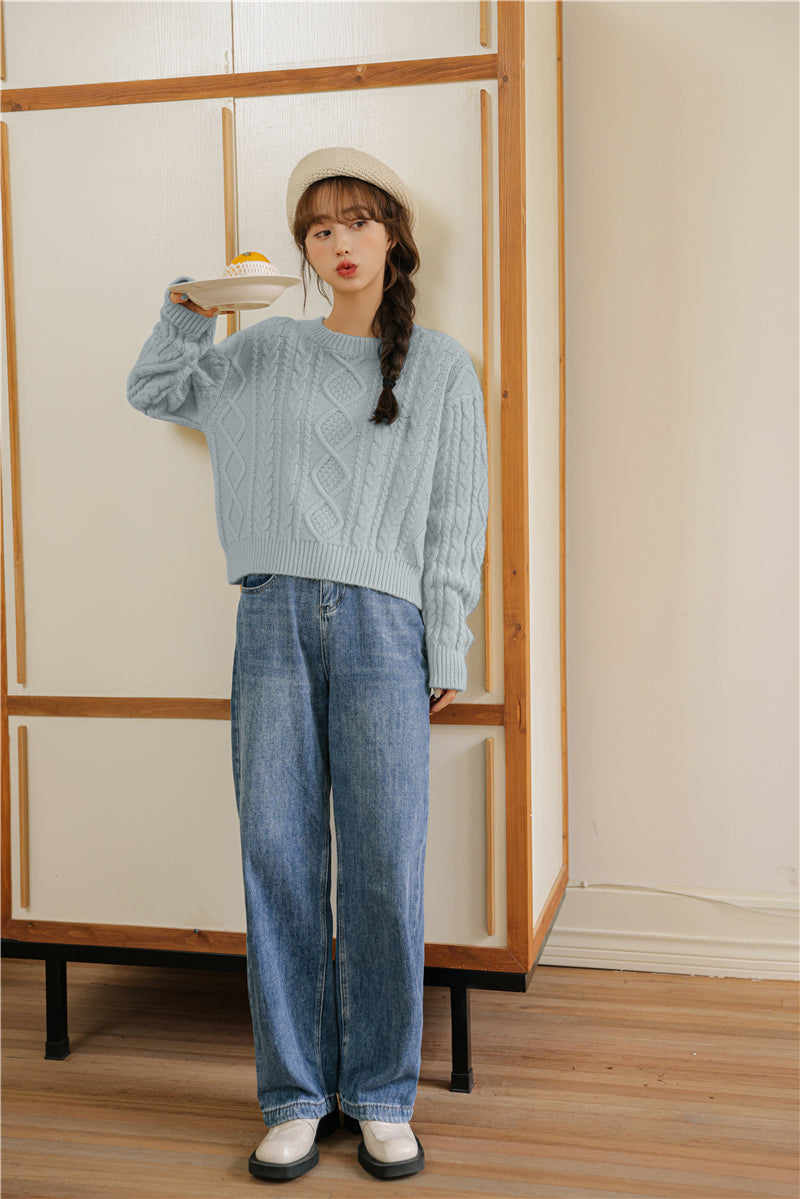 Basic Cable Knit Sweater (6 Colors)