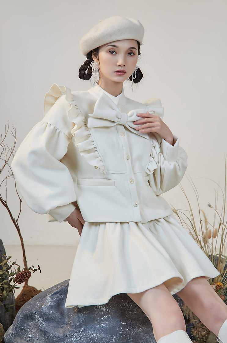 Snow Puff Jacket / Skirt (White)