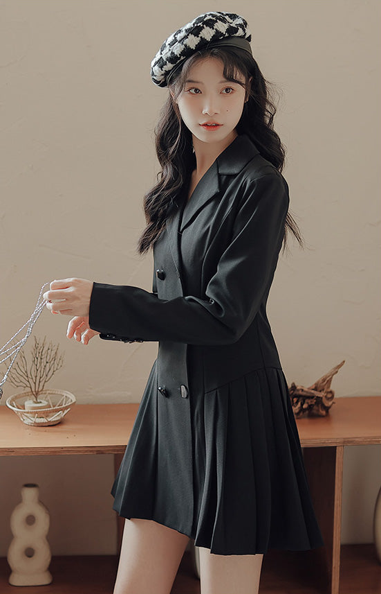 Chic Days Mini Blazer Dress (Black)