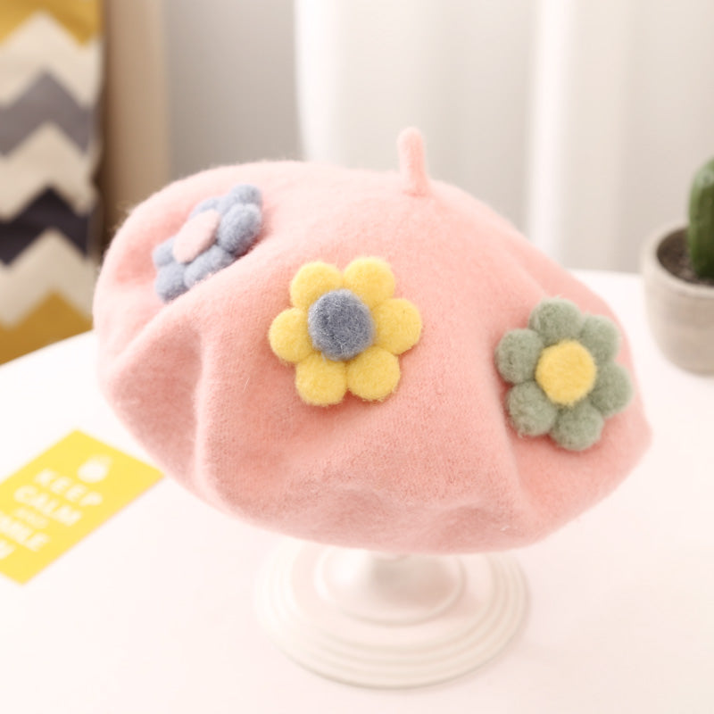 Daisy Pom Pom Beret (10 Colors)