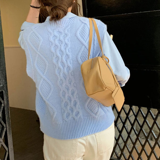 Candy Cable Knit Vest (4 Colors)