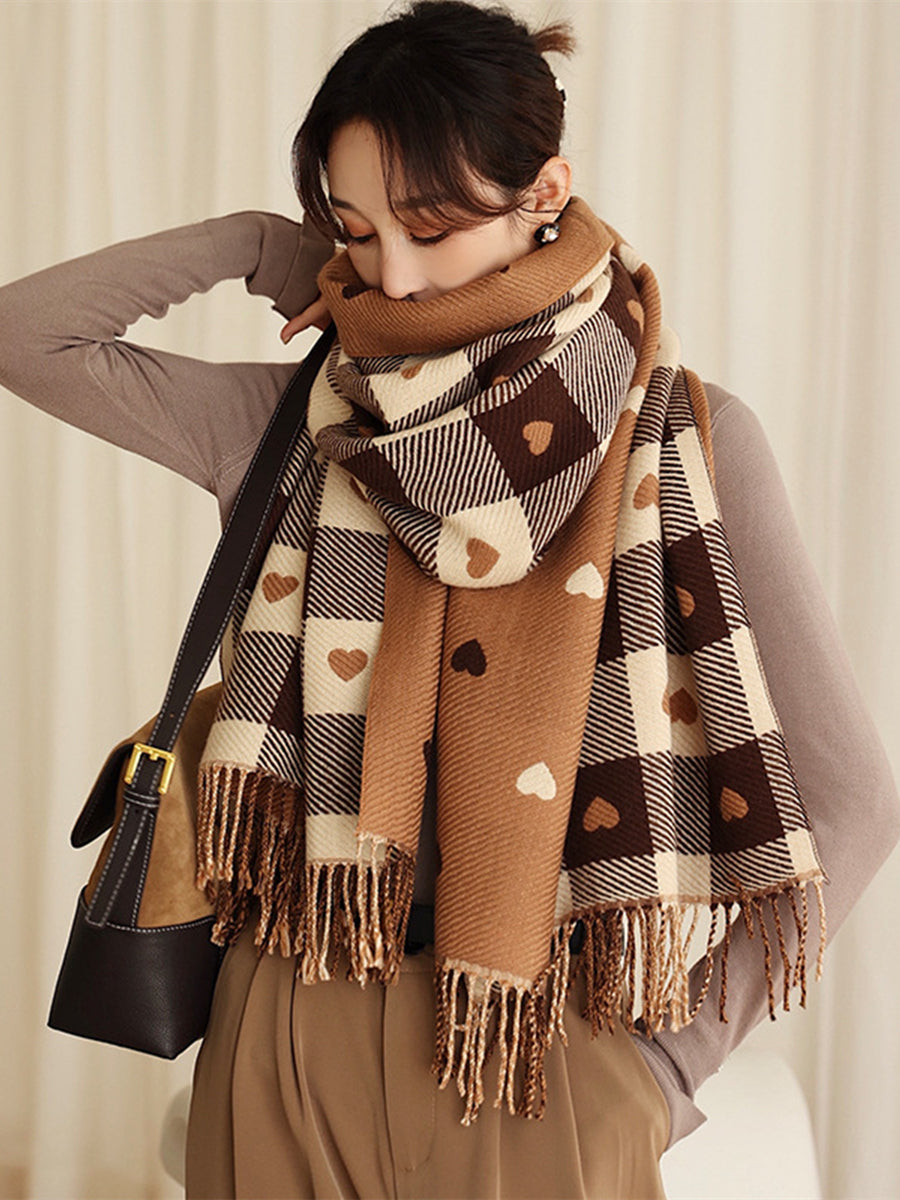 Heart Checkerboard Scarf (2 Colors)