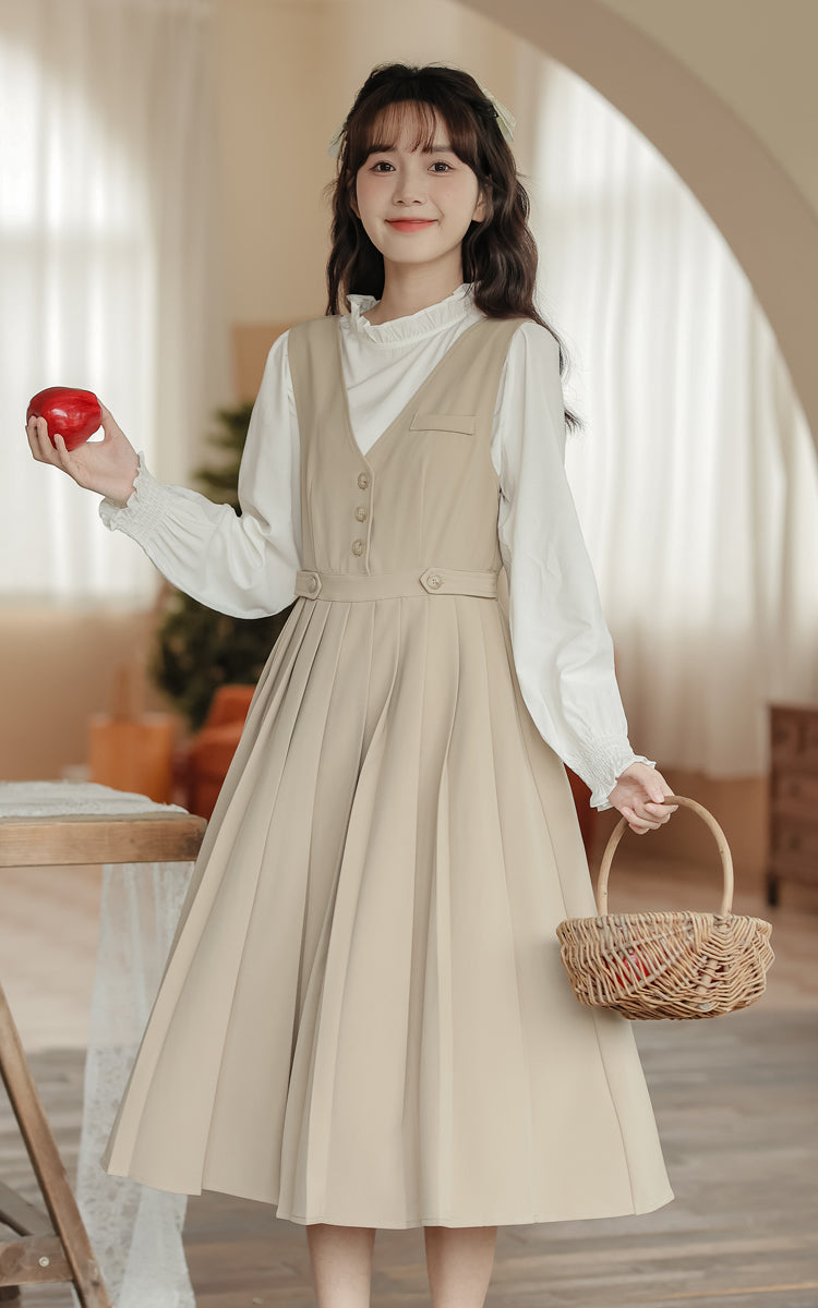Journalist Midi Pinafore Set (2 Colors)