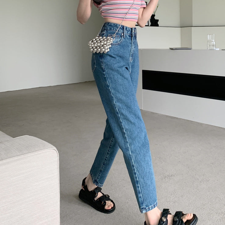 Mushroom Embroidered Mom Jeans (2 Colors)