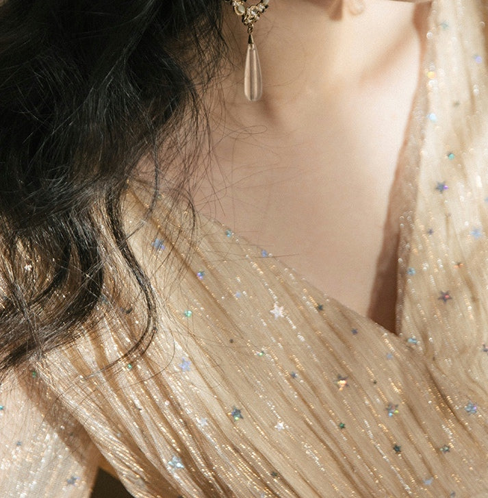 Sparkly Romance Midi Dress (Nude)