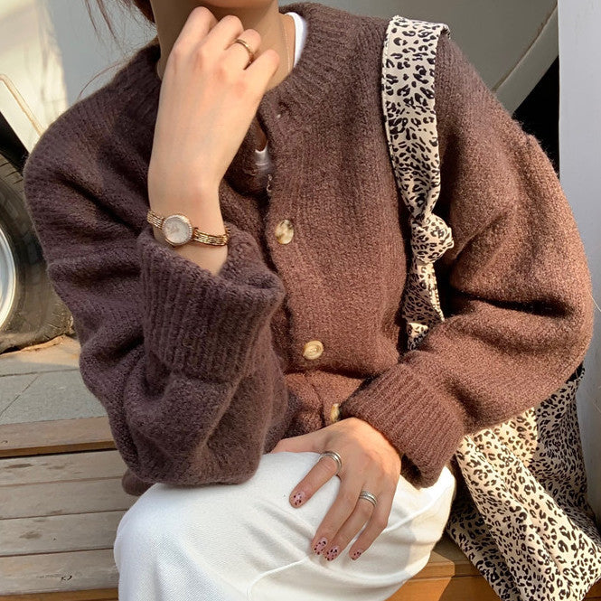 Pastel Round Neck Cardigan (4 Colors)