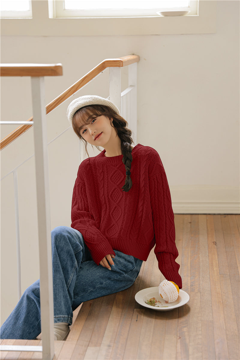 Basic Cable Knit Sweater (6 Colors)