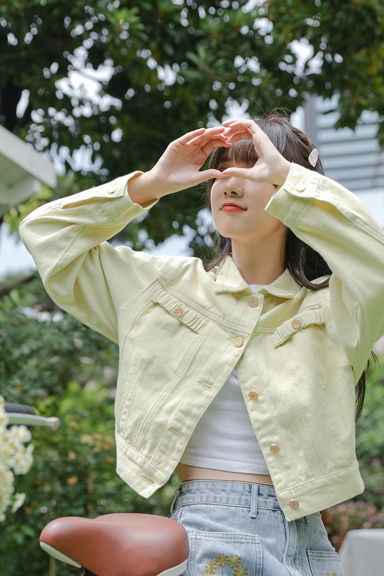 Sunny Days Denim Jacket (Yellow)