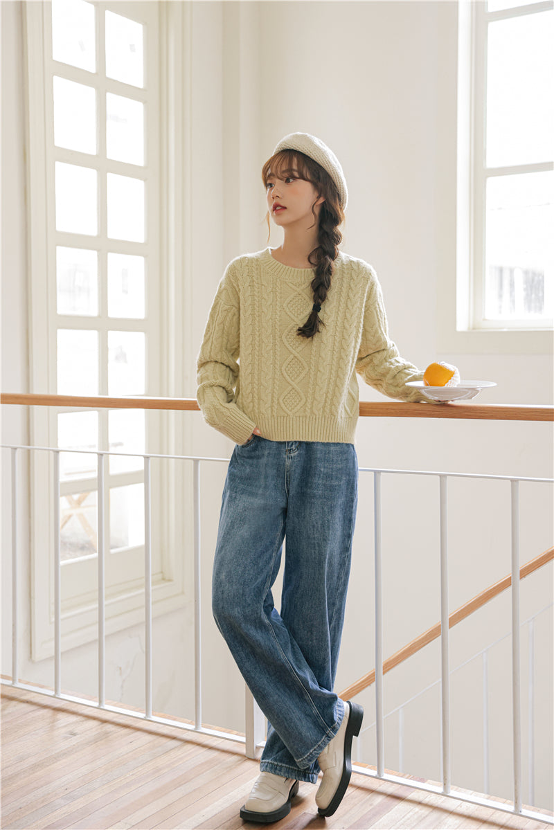 Basic Cable Knit Sweater (6 Colors)